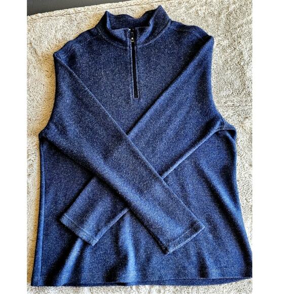 FAIRLANE & SONS Quarter Zip Pullover Blue Stretch Sweater Mens Sz XL - Picture 7 of 7